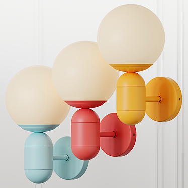 Orb Blue Child Wall Light 3D model image 1 