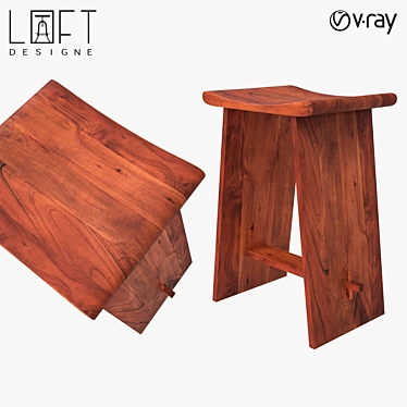 Elevate your space with the LoftDesigne 1593 Bar Stool! 3D model image 1 