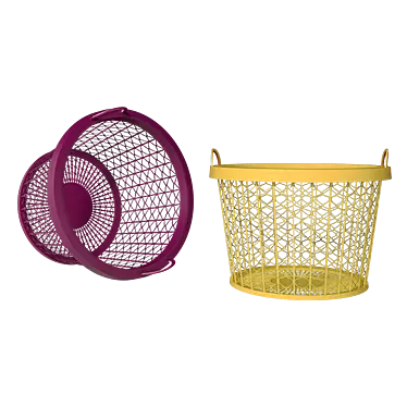 Poly Plastic Basket in Vibrant Pink 3D model image 1 