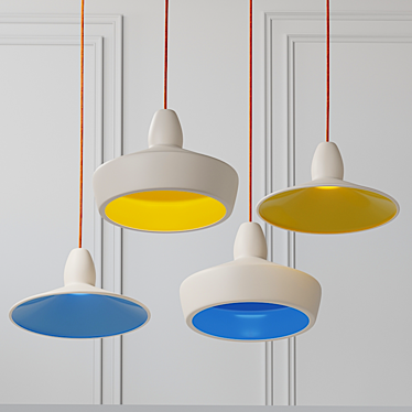 Elegant Spun Pendants for Stylish Ceilings 3D model image 1 