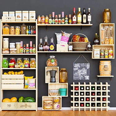 Versatile Kitchen and Store Shelf Solution 3D model image 1 