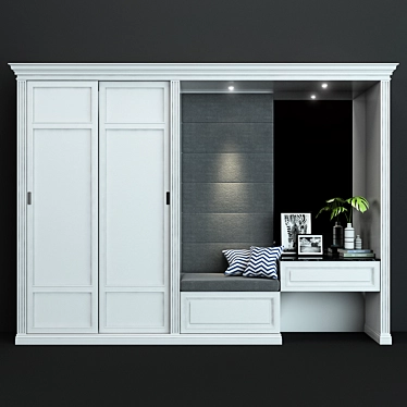 Modern Wood Cabinet 3D model image 1 