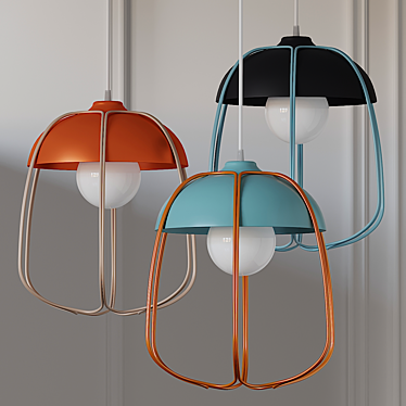 Modern Tull Cage Ceiling Lamp 3D model image 1 