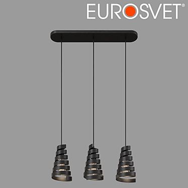 Storm Loft Pendant - Eurosvet 50058/3 (Black) 3D model image 1 