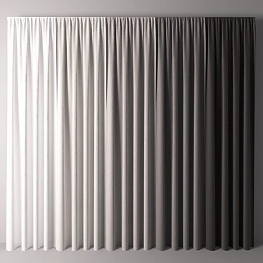 Elegant Velvet Curtain 46 3D model image 1 