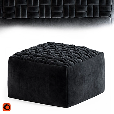Luxurious Velvet Pouf: Stylish & Smart Living Addition 3D model image 1 