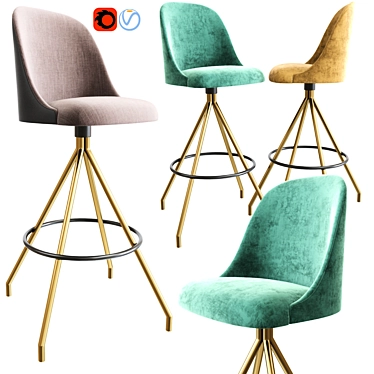 Elevate Your Space with Swivel Bar Stool 3D model image 1 