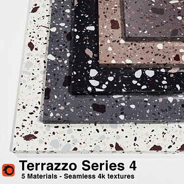 Seamless Terrazzo Collection: 5 High-Quality Materials 3D model image 1 