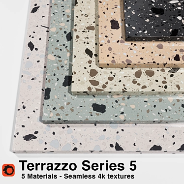 Seamless Terrazzo Collection: 5 High-Quality Materials 3D model image 1 