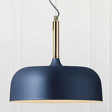 Modern Blue & Brass Pendant Light 3D model image 1 