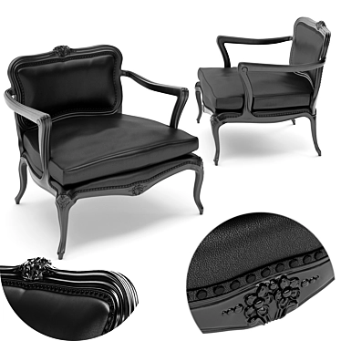 Luxurious Hand-Carved Longhi Dalia Armchair 3D model image 1 