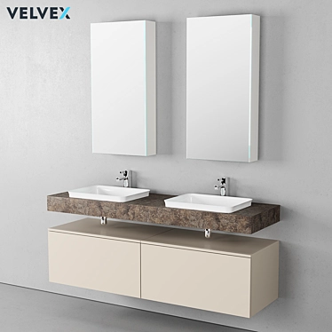 Velvex Unique Unit 160: Complete Bathroom Set 3D model image 1 
