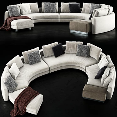 Modern Designer Minotti Daniels Sofa 3 3D model image 1 