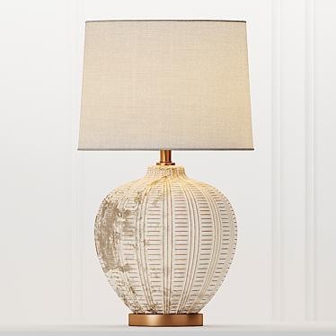 Title: Elegant Textured Ceramic Table Lamp 3D model image 1 