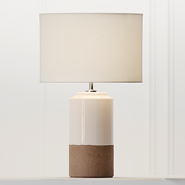 Elegant Dipped Terracotta Table Lamp 3D model image 1 