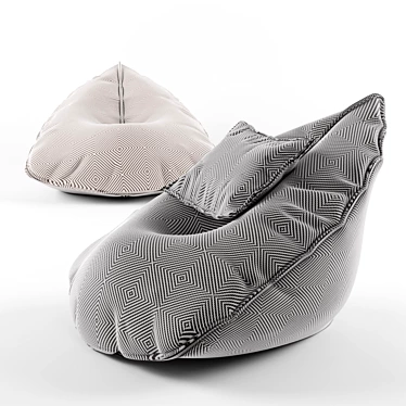 Sail Textured Pouf: Maximize Comfort 3D model image 1 