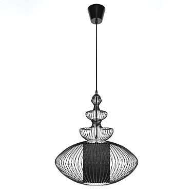 Modern Pendant Lamp Nowodvorski Aida - Black Metal and Fabric 3D model image 1 