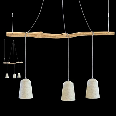 Vintage Concrete Pendant Lamp 3D model image 1 