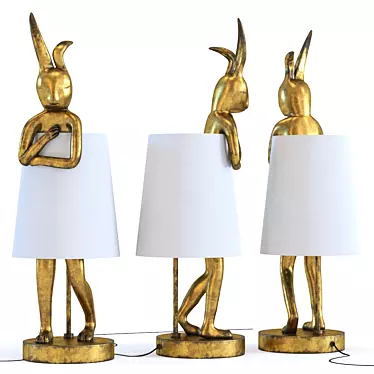 Golden Bunny Table Lamp 3D model image 1 