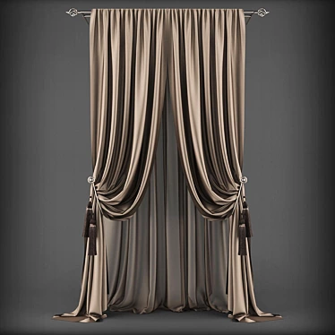 Polyester Vertical Curtains 3D model image 1 