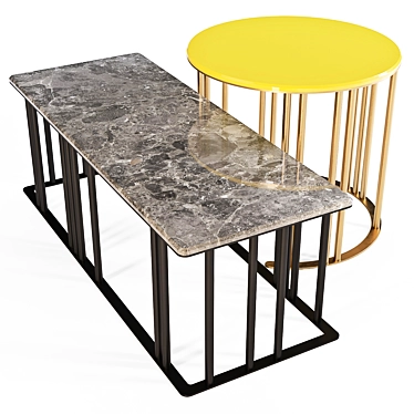 Modern Elegance: Meroni and Colzani Coffee Tables 3D model image 1 