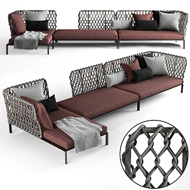 Versatile Outdoor Ravel Sofa 3D model image 1 