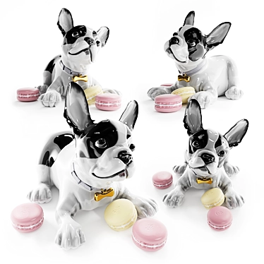 Playful French Bulldog Figurine 3D model image 1 