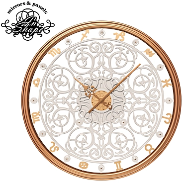 Illuminated Zodiac Bronze Wall Clock 3D model image 1 