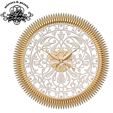 OM In Shape - Flores Gold: Handcrafted Decorative LED Clock 3D model image 1 