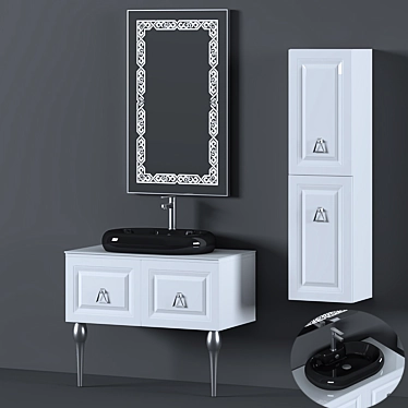 Modern Bathroom Furniture Set 3D model image 1 