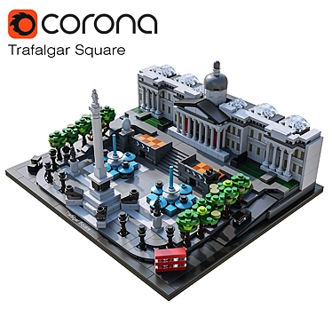 Lively Landmark: LEGO Trafalgar Square 3D model image 1 