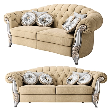 Luxury Gold Drop Sofa 3D model image 1 