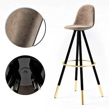 Sleek Stag Bar Chair 3D model image 1 