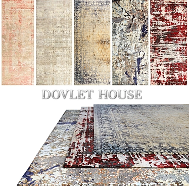 DOVLET HOUSE 5-Piece Carpet Set 3D model image 1 