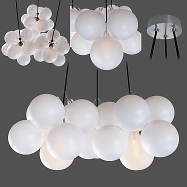 Frosted Bubble Chandelier Pendant 3D model image 1 