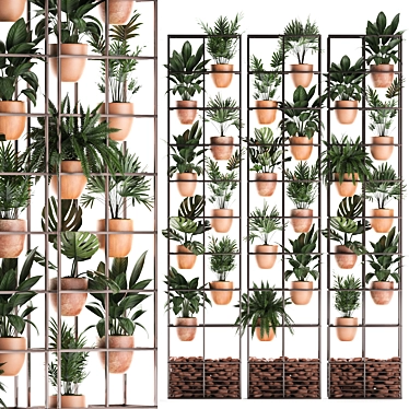 Title: Vertical Garden: Exotic Houseplants & Fern for Phytowall 3D model image 1 