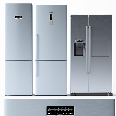 BOSCH Refrigerator Set: Efficient and Stylish 3D model image 1 