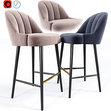 Elegant Margot Bar Chair: Perfect for Any Space 3D model image 1 