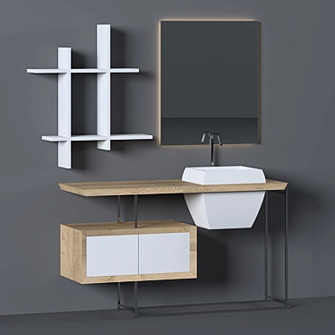 Title: Modern Bathroom Furniture Set 3D model image 1 