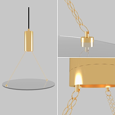 Post Modern Brass Pendant 3D model image 1 