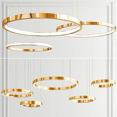 Elegant Henge & Lahti Ring Chandelier 3D model image 1 
