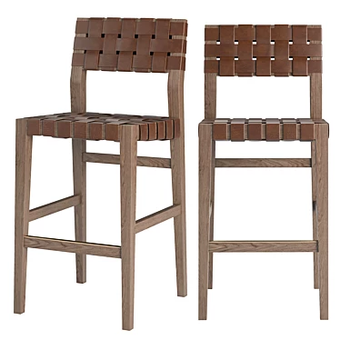 Elevate your space with Vero Leather Barstool 3D model image 1 