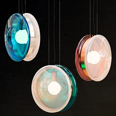 Elegant Glass Orbital Pendant 3D model image 1 