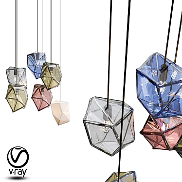 Glistening Gemstone Sculpture 3D model image 1 