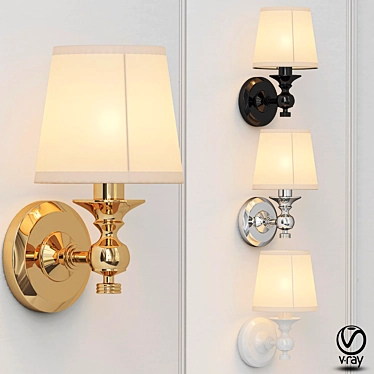 Elegant Lugarno Sconce - RestoHardware 3D model image 1 