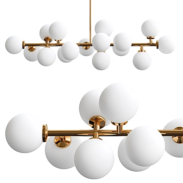 Title: Sleek LED Chandelier - Illuminate your Space! 3D model image 1 