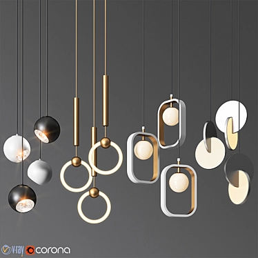 Versatile Pendant Light Collection: 4 Stunning Types 3D model image 1 