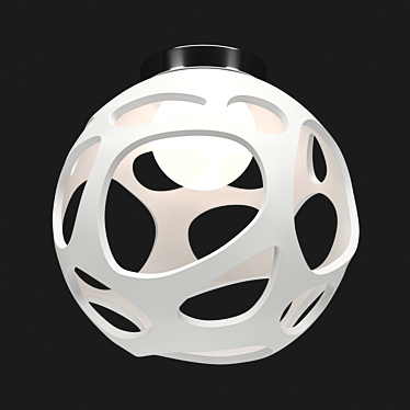 ORGANICA Ceiling Light: Energy-Saving, White/Chrome, 20W 3D model image 1 