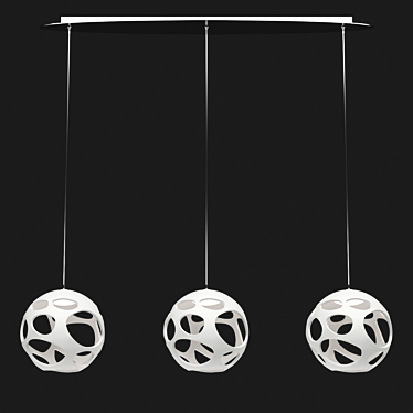 Organic OM Chandelier - White/Chrome 3D model image 1 