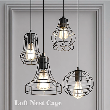 Loft Nest Collection: Modern Chandelier Set 3D model image 1 